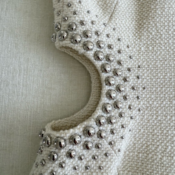 A.L.C. Cream Mini Dress with Silver Accents - Picture 7 of 16